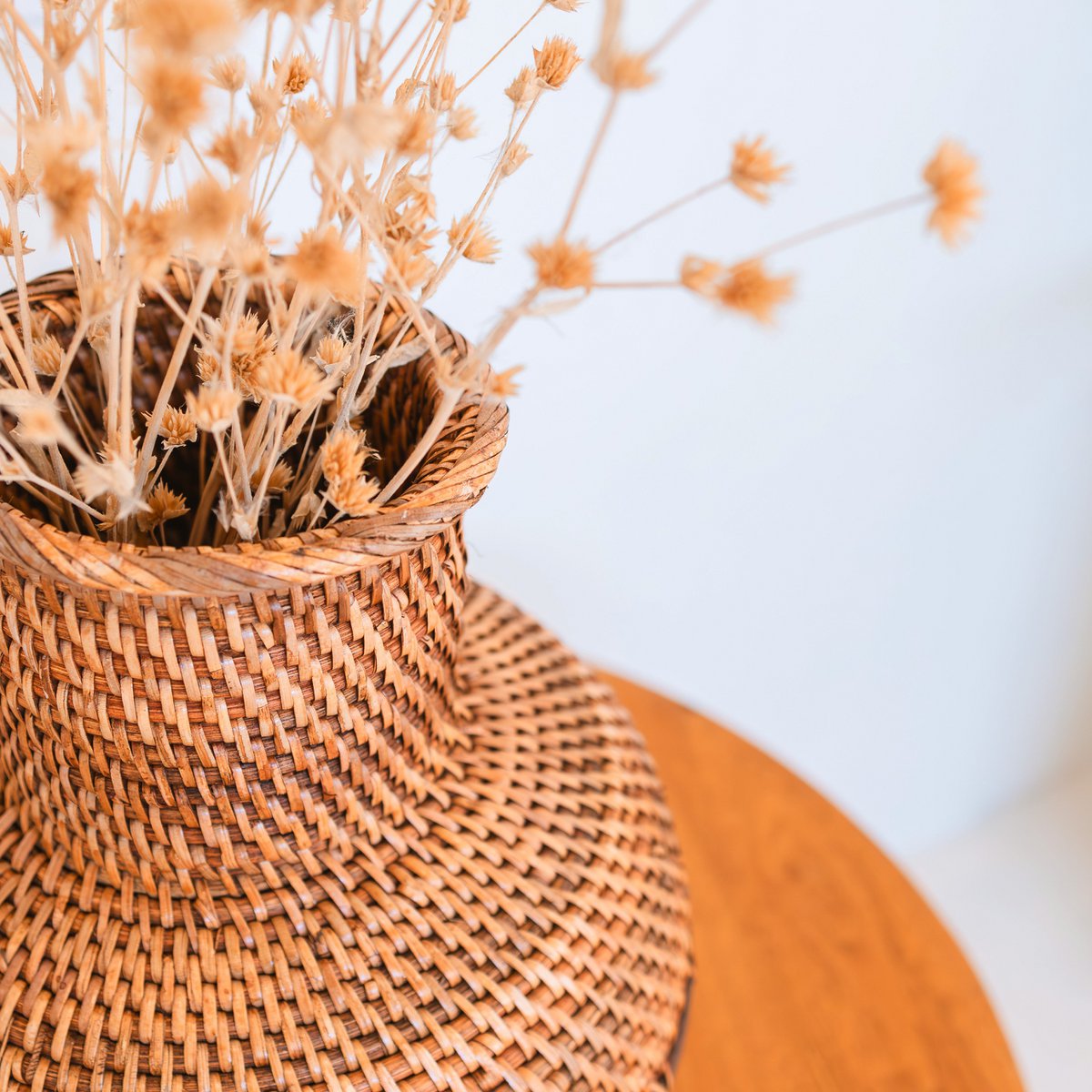 ANKASCHU | Rattan | Vase „Kamari“ – Für Trockenblumen