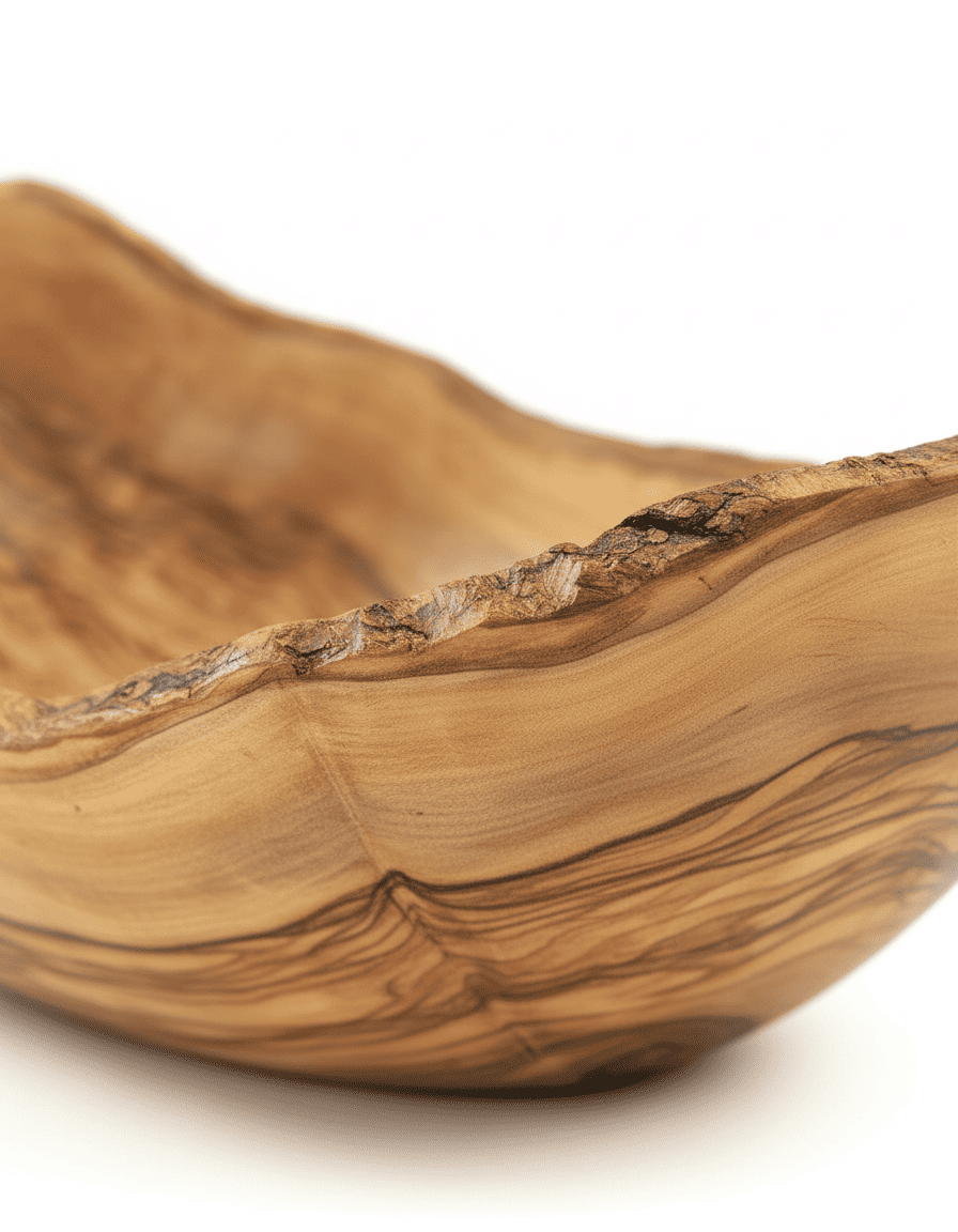 ANKASCHU | Olivenholz | Obstschale – Oval, rustikaler Rand (25–29 cm)