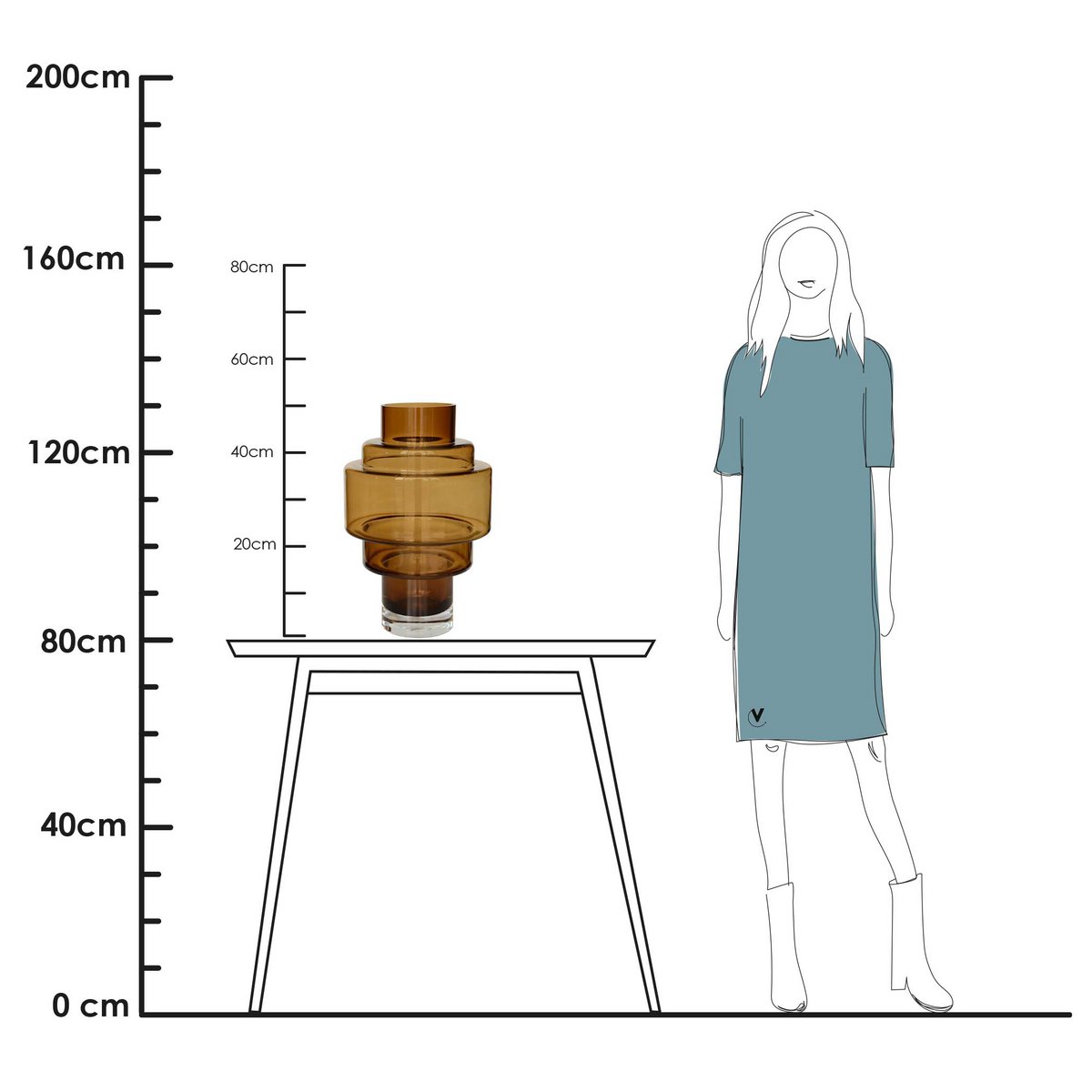 Vase „Bargeld“ – Mundgeblasenes Glas mit architektonischer Struktur