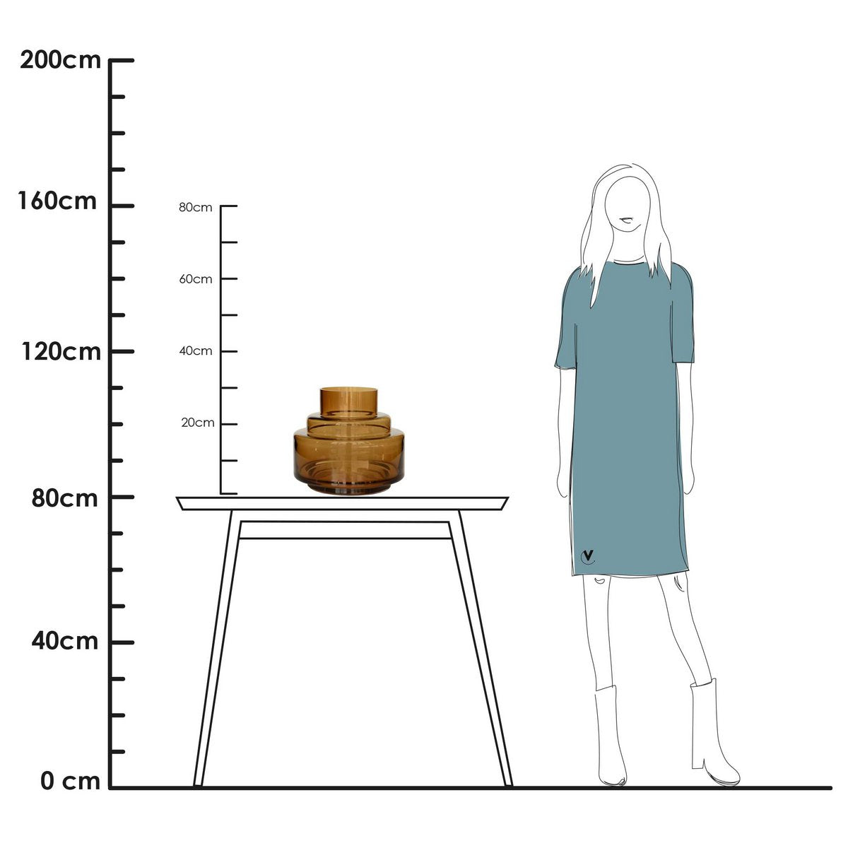 Vase „Cognac“ – Mundgeblasenes Glas in warmem Bernsteinton