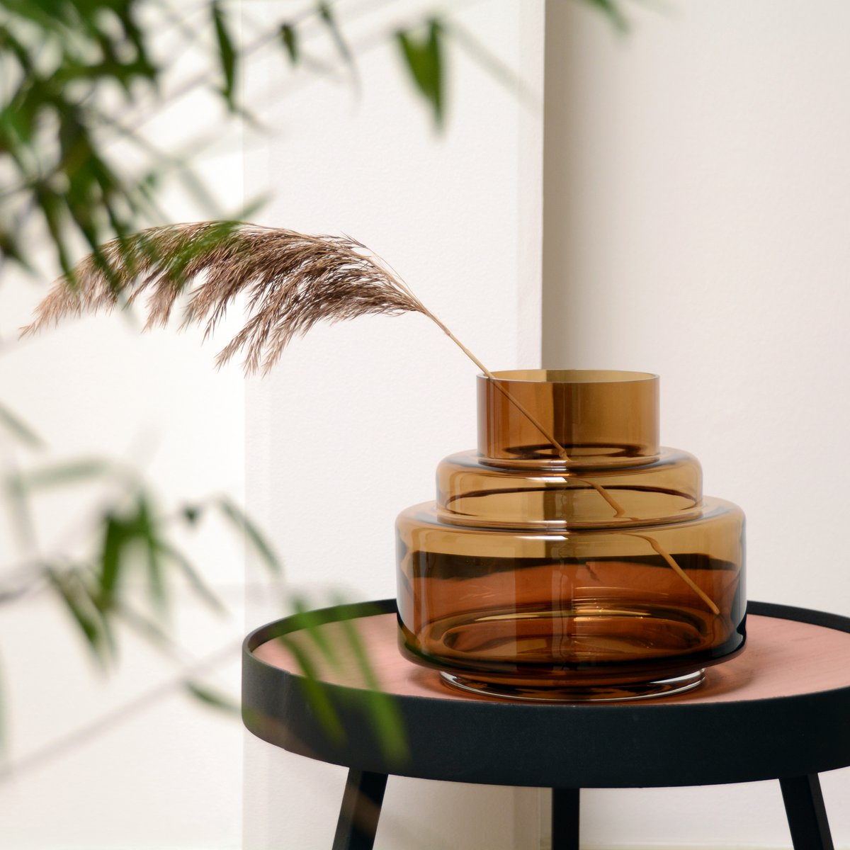 Vase „Cognac“ – Mundgeblasenes Glas in warmem Bernsteinton