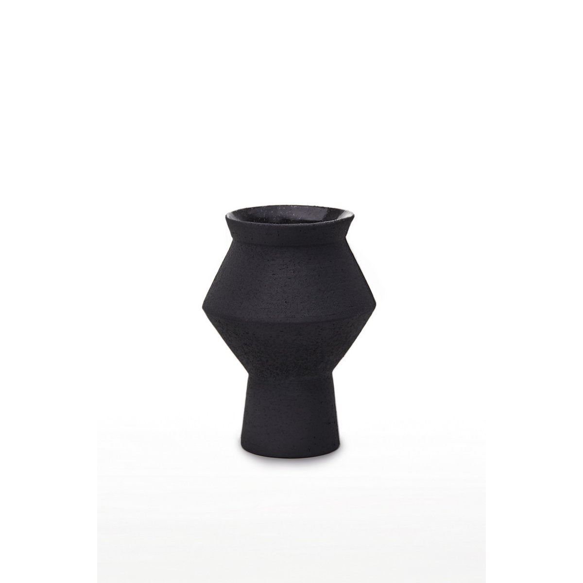 Cuzco 20ZW – Gezackte Keramikvase in Schwarz