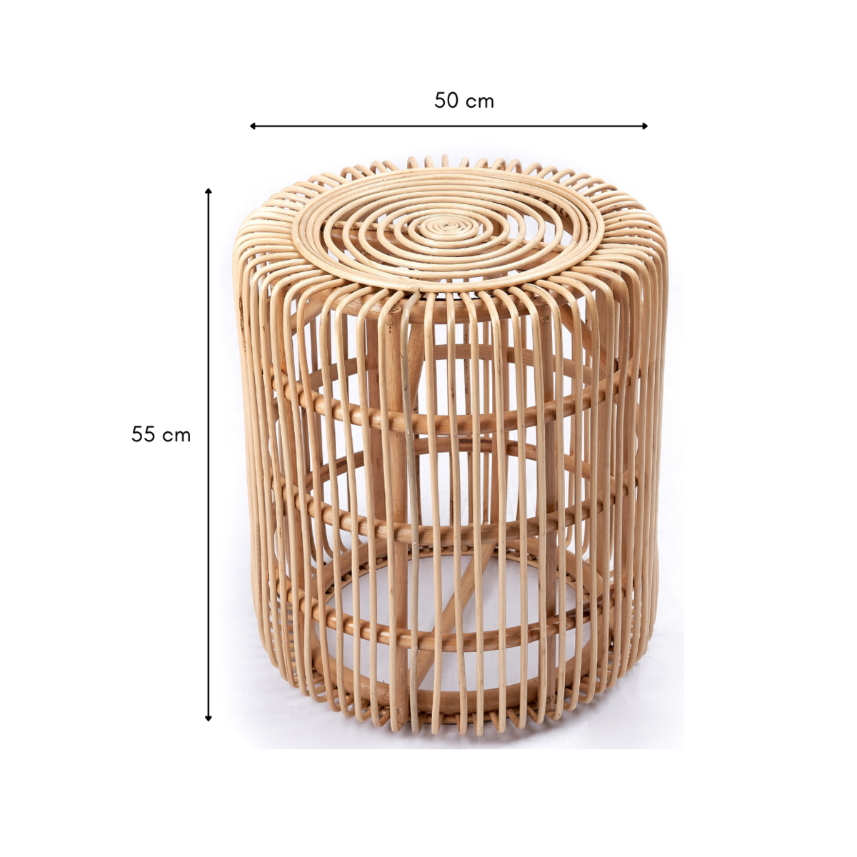 Alamaya – Rattan-Beistelltisch mit klarer Form