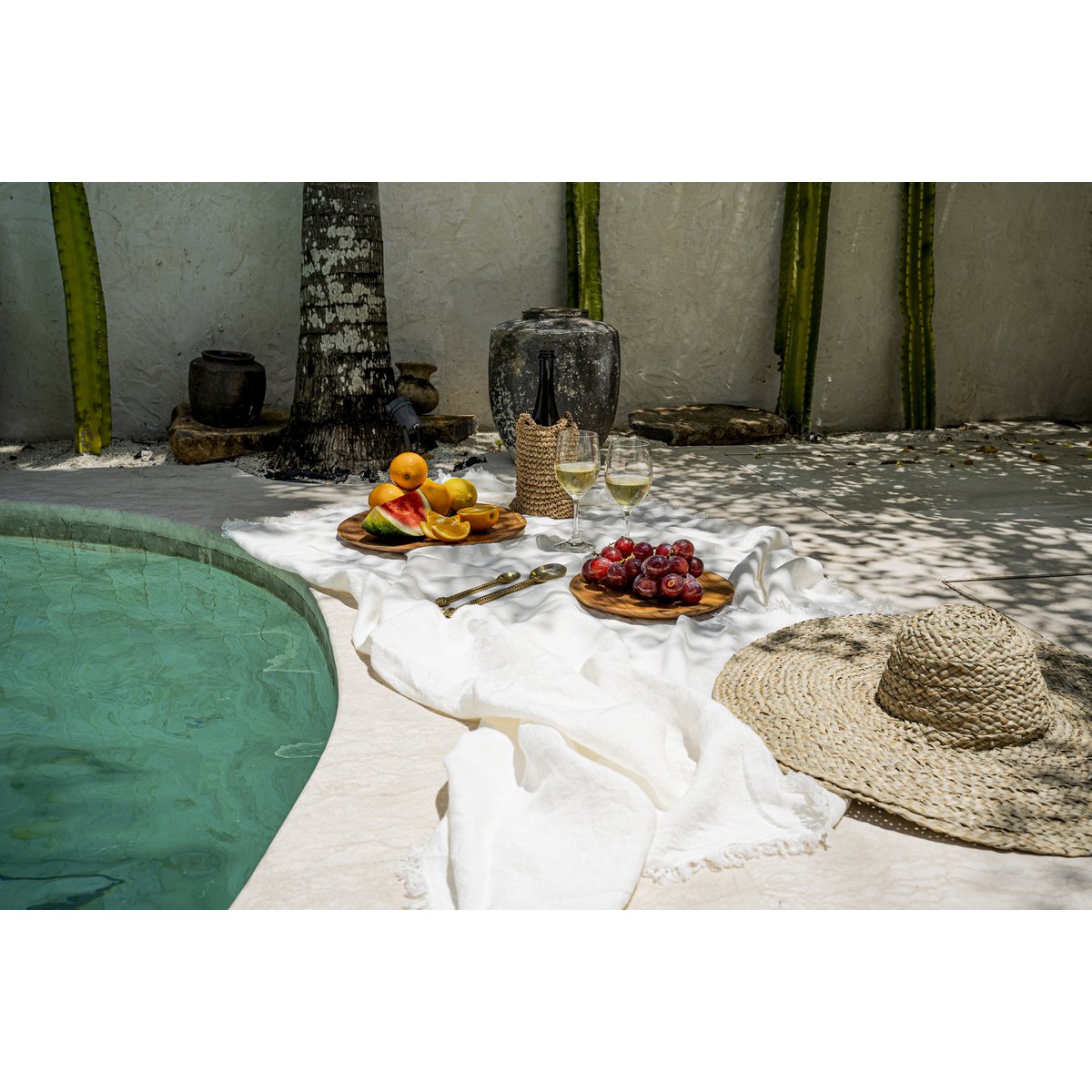 Leinentischdecke – Weiß (150 × 250 cm)