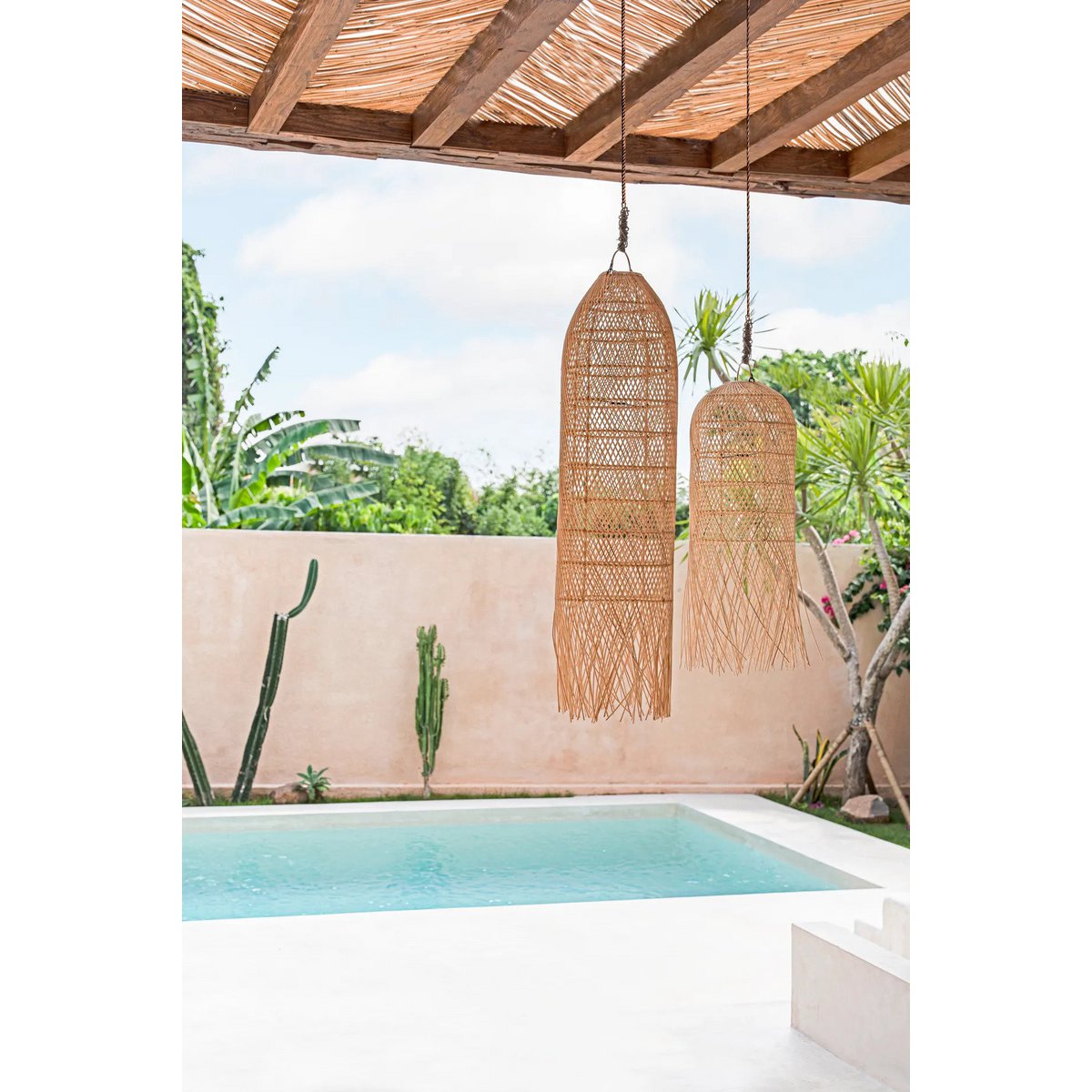 Tintenfisch-Anhänger – Hängeleuchte aus Naturfasern (Größe M)