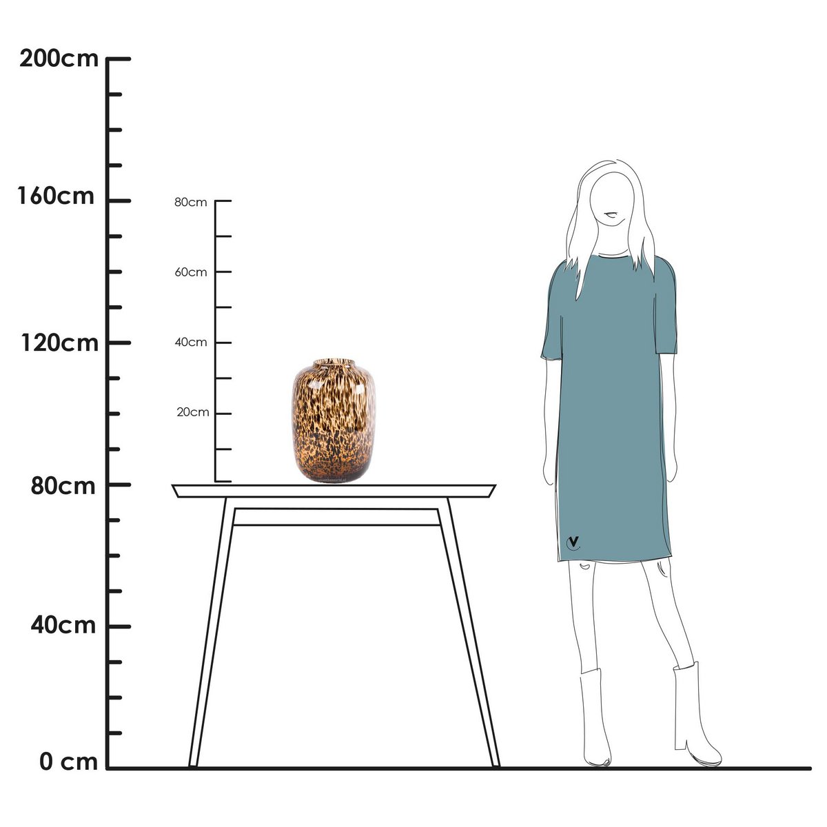 Vase „Arctic Cheeiah“ – Mundgeblasene Glasvase mit lebendiger Struktur