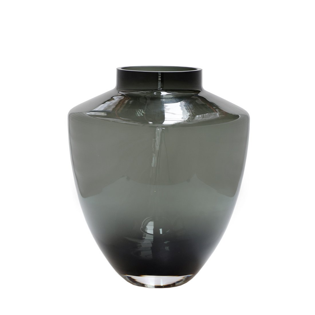 Vase „Tugela“ – Grau, mundgeblasenes Glas