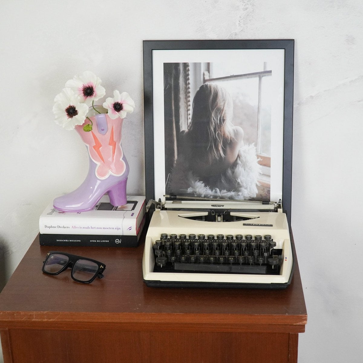 Startvase Pink / Lilac – Keramikvase in Stiefelform