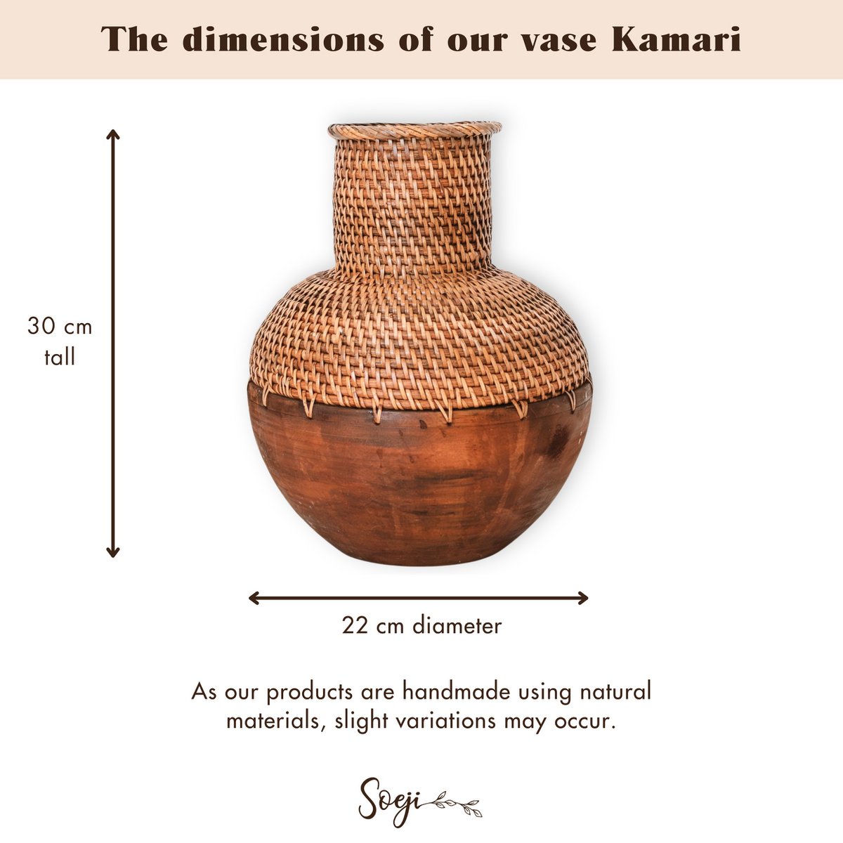 Kamari – Rattanvase für Trockenblumen