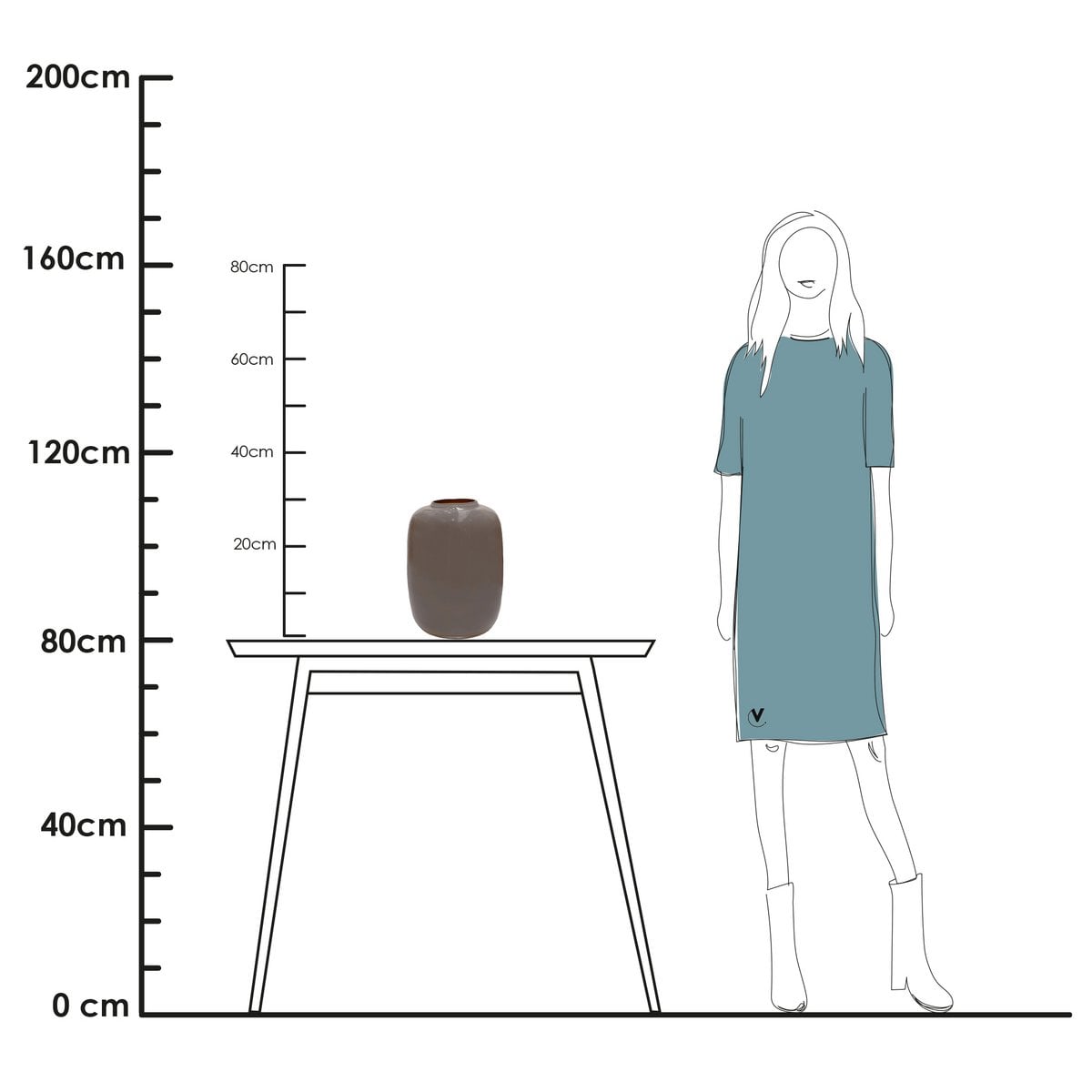 Artic Erde – Skulpturale Vase in warmem Erdton