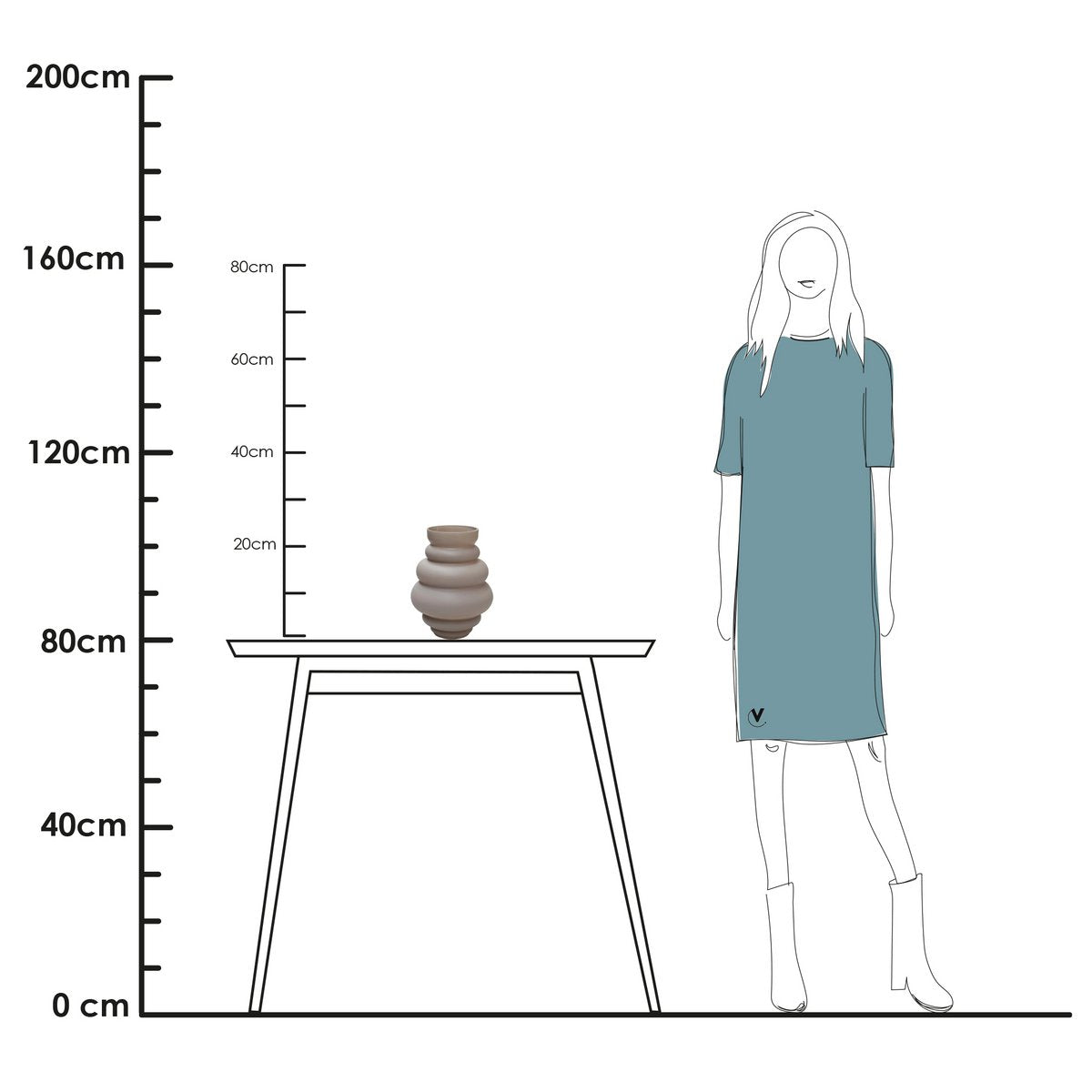 Vase „Maputo“ – Mundgeblasenes Glas in Elfenbein, skulpturale Silhouette