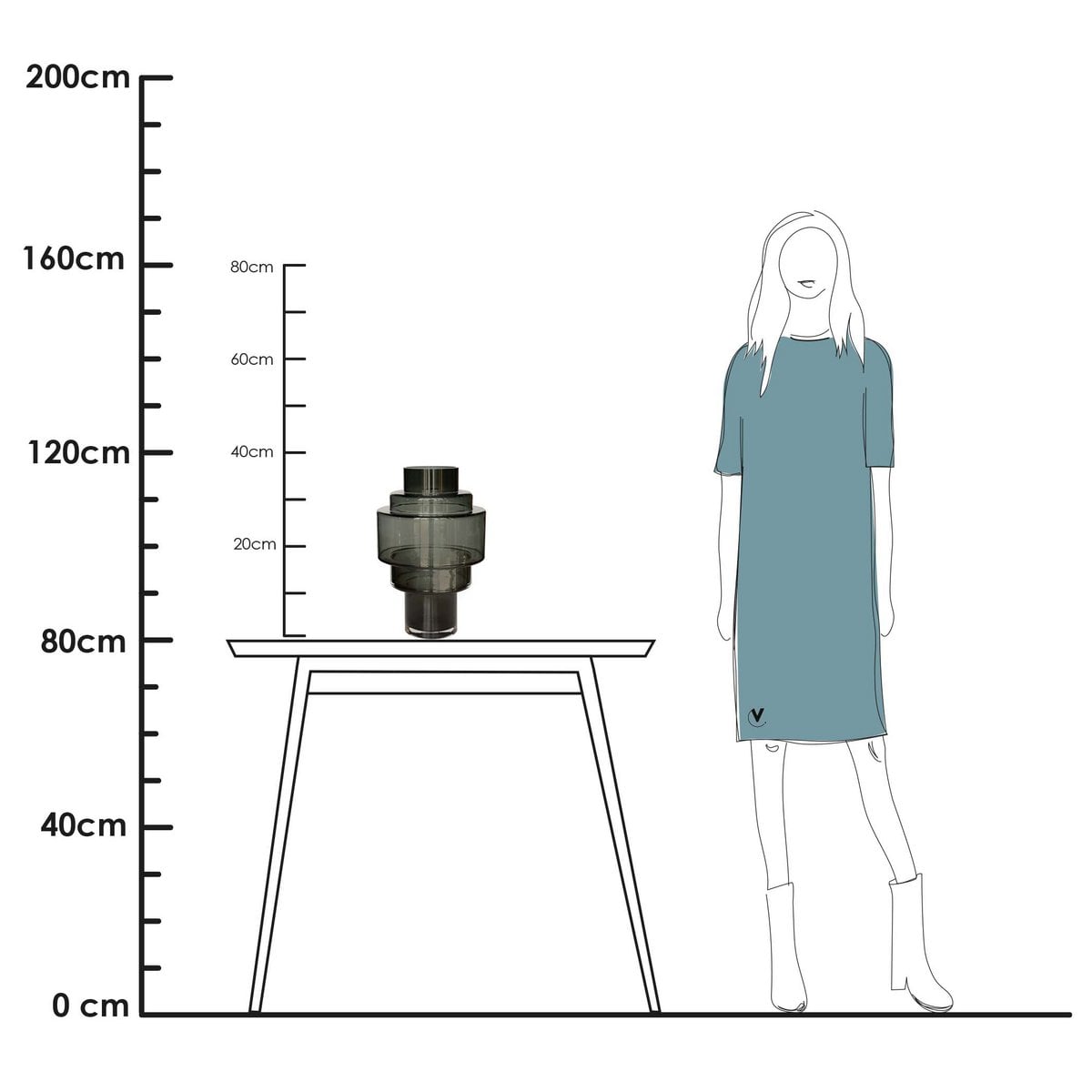 Vase „Kasai Grey“