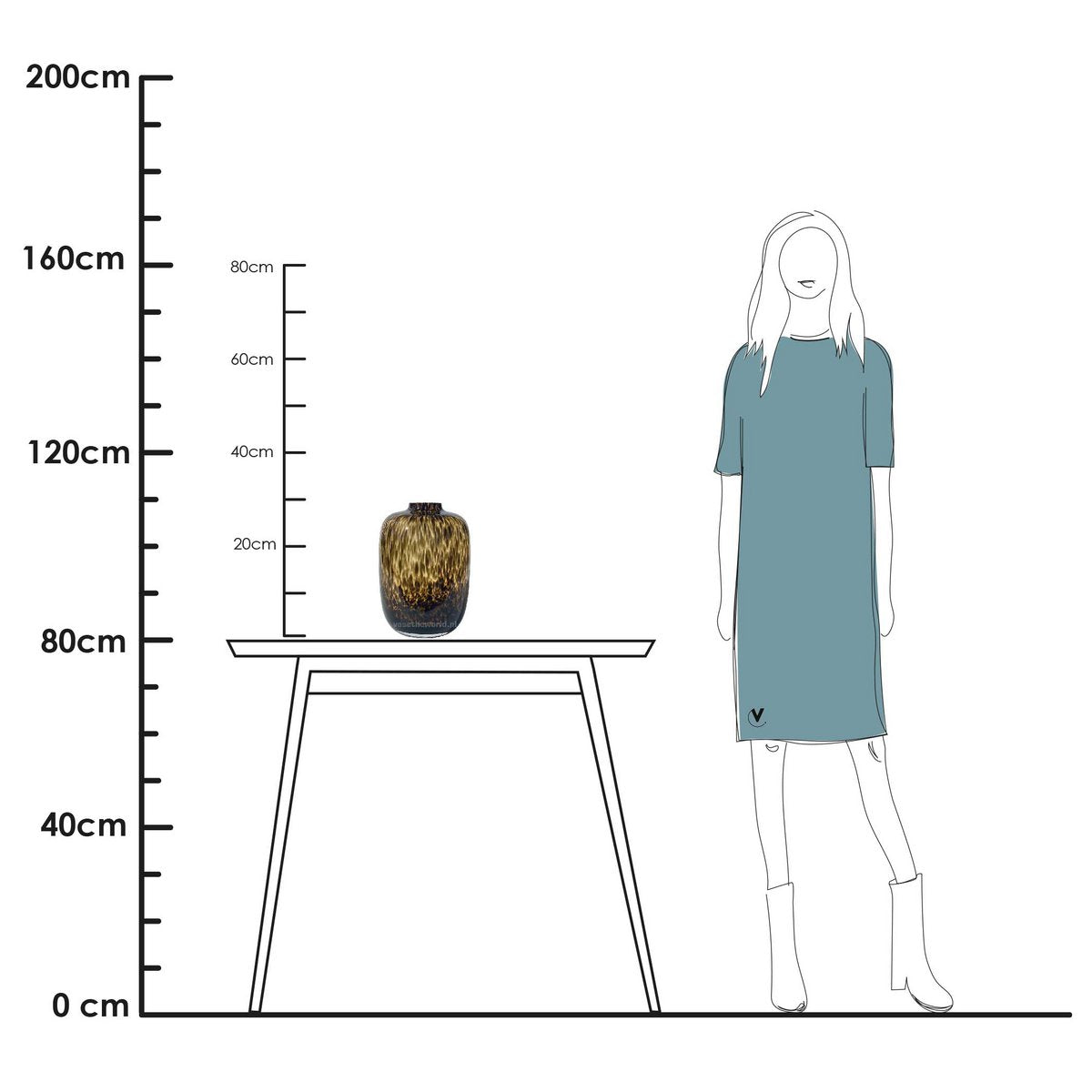 Vase „Arctic Cheeiah“ – Mundgeblasene Glasvase mit lebendiger Struktur