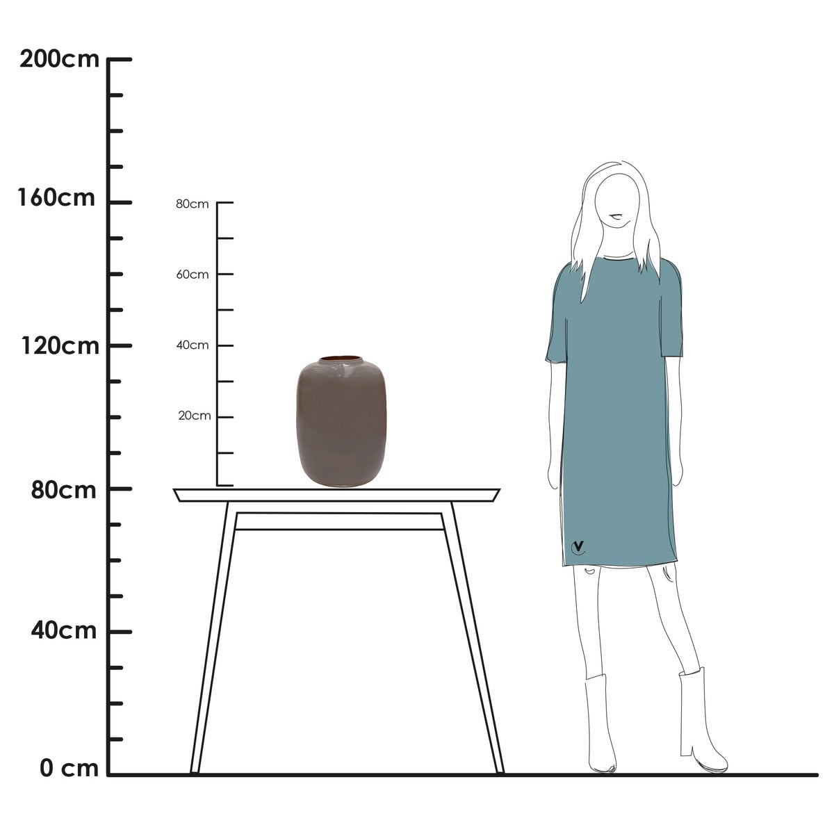 Artic Erde – Skulpturale Vase in warmem Erdton