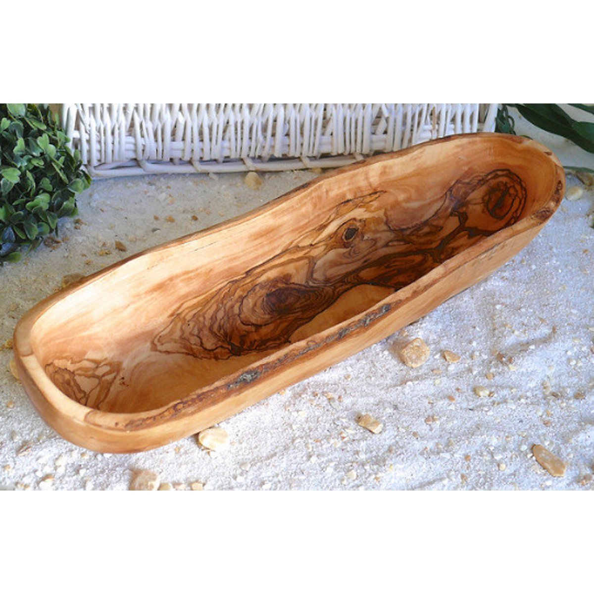Brotschale aus Olivenholz – Rustikal, naturgewachsen (ca. 35–39 cm)