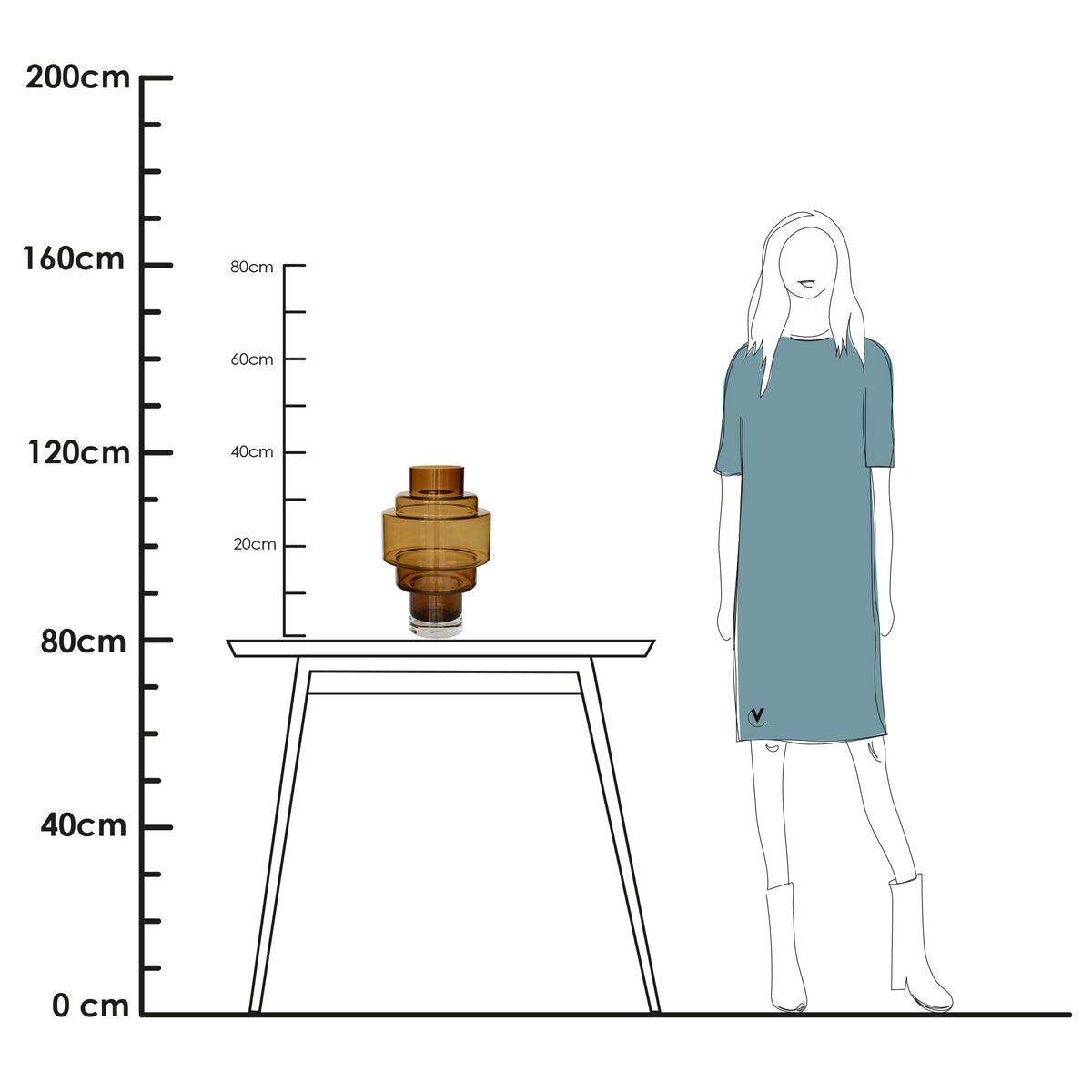 Vase „Bargeld“ – Mundgeblasenes Glas mit architektonischer Struktur