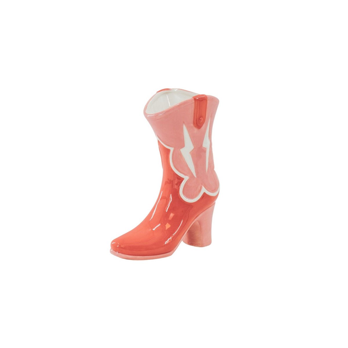 Boot Vase Pink / Orange – Keramikvase in Stiefelform