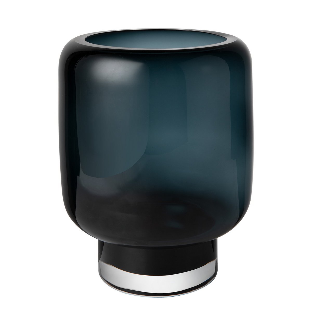 Vase „ZADAR“ – Skulpturale Glasvase in Tintenblau