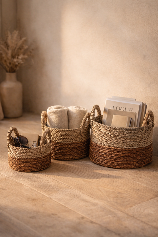 ANKASCHU | Seegras & Bananenfaser | Aufbewahrungskorb „Kutus“ – Natur