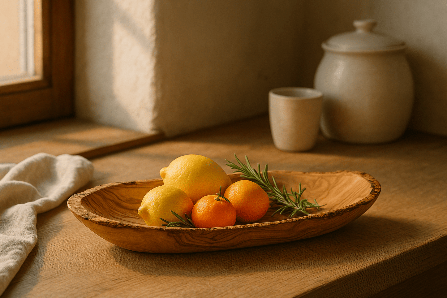 Olivenholz-Schale „TERRA“ – Allzweck-Schale, handgefertigt (ca. 30–33 cm)