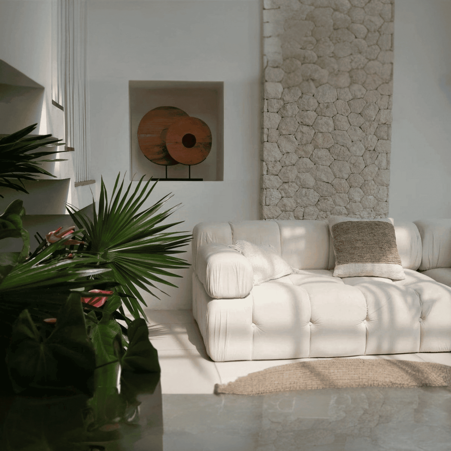 ANKASCHU | Raffia | Kissenbezug „Stempel“ – Natur