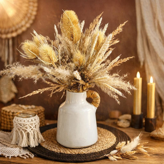 ANKASCHU | Ton & Rattan | Vase „Sana“ – Klein