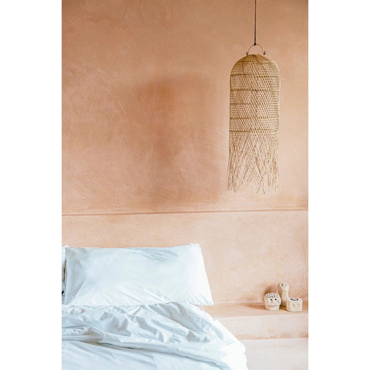 Tintenfisch-Anhänger – Hängeleuchte aus Naturfasern (Größe M)