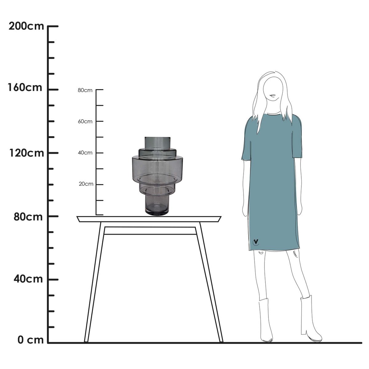 Vase „Kasai Grey“