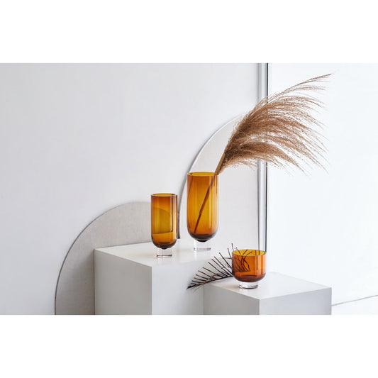 ANKASCHU | Glasvase | „OMAHA36AM“ – Dunkelorange