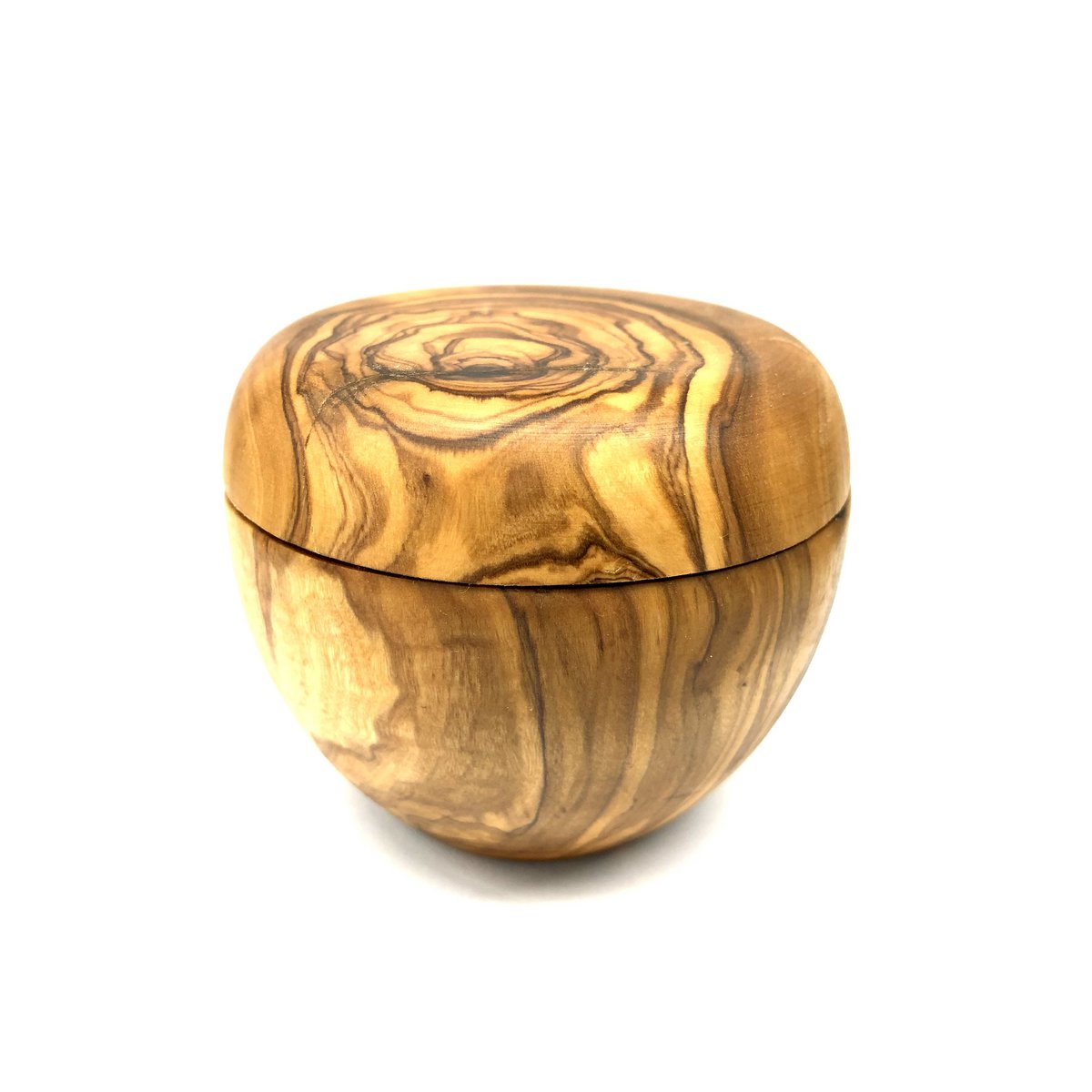 Salzdose aus Olivenholz – mit Deckel & Salzschippchen