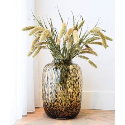 Vase „Arctic Cheeiah“ – Mundgeblasene Glasvase mit lebendiger Struktur