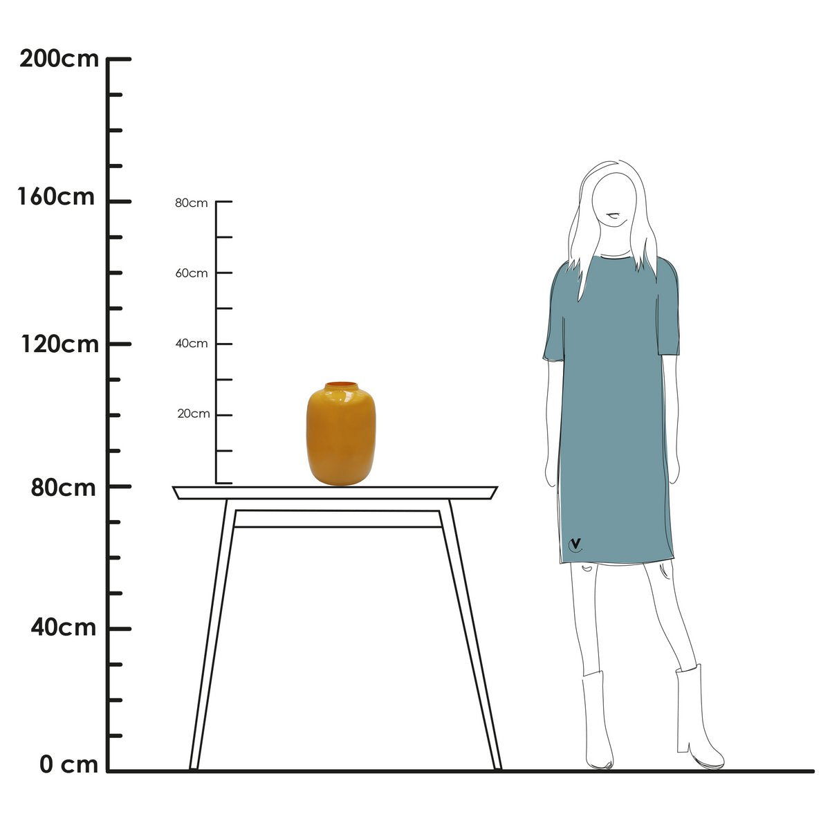 Vase „Artic“ – Hellgelb, glänzende Oberfläche