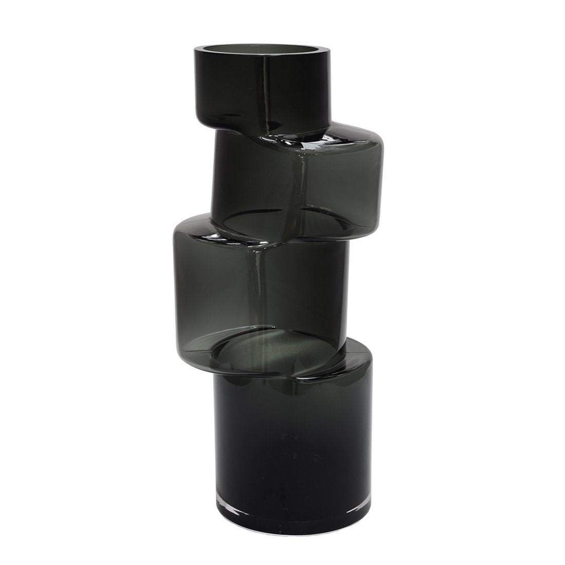 Vase „Bandon“ – Grau, mundgeblasenes Glas