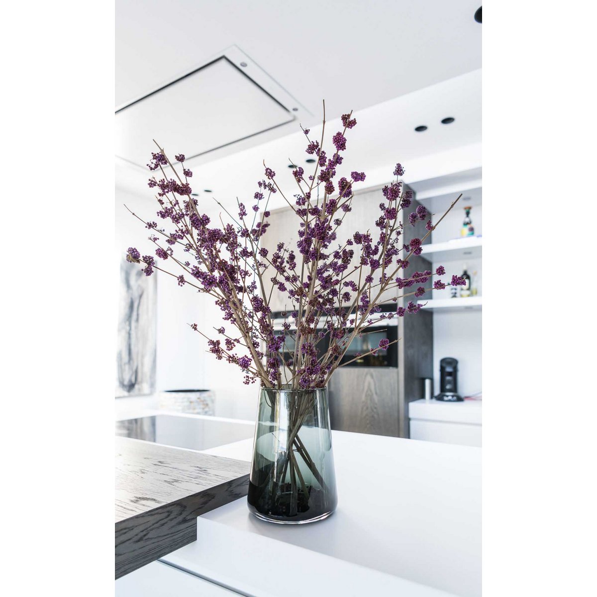 Vase „Geheimer Schrei“ – Rauchgraues Glas mit klarer Silhouette