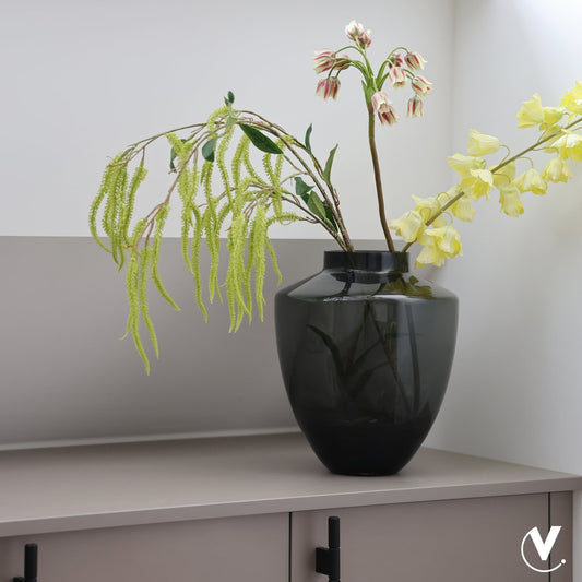 ANKASCHU | Glasvase | „Tugela“ – Grau