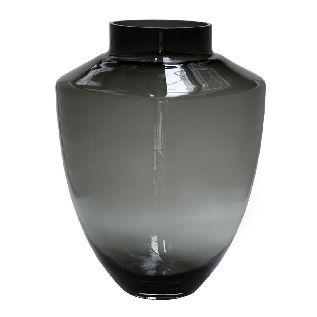 Vase „Tugela“ – Grau, mundgeblasenes Glas