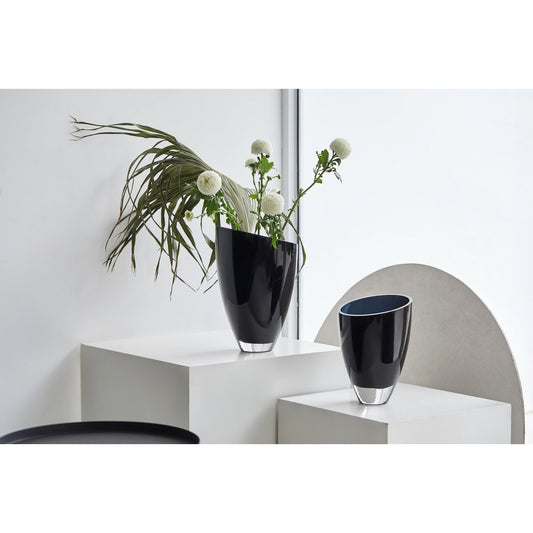 BULED25IB – Elegante Glasvase in tiefem Tintenblau