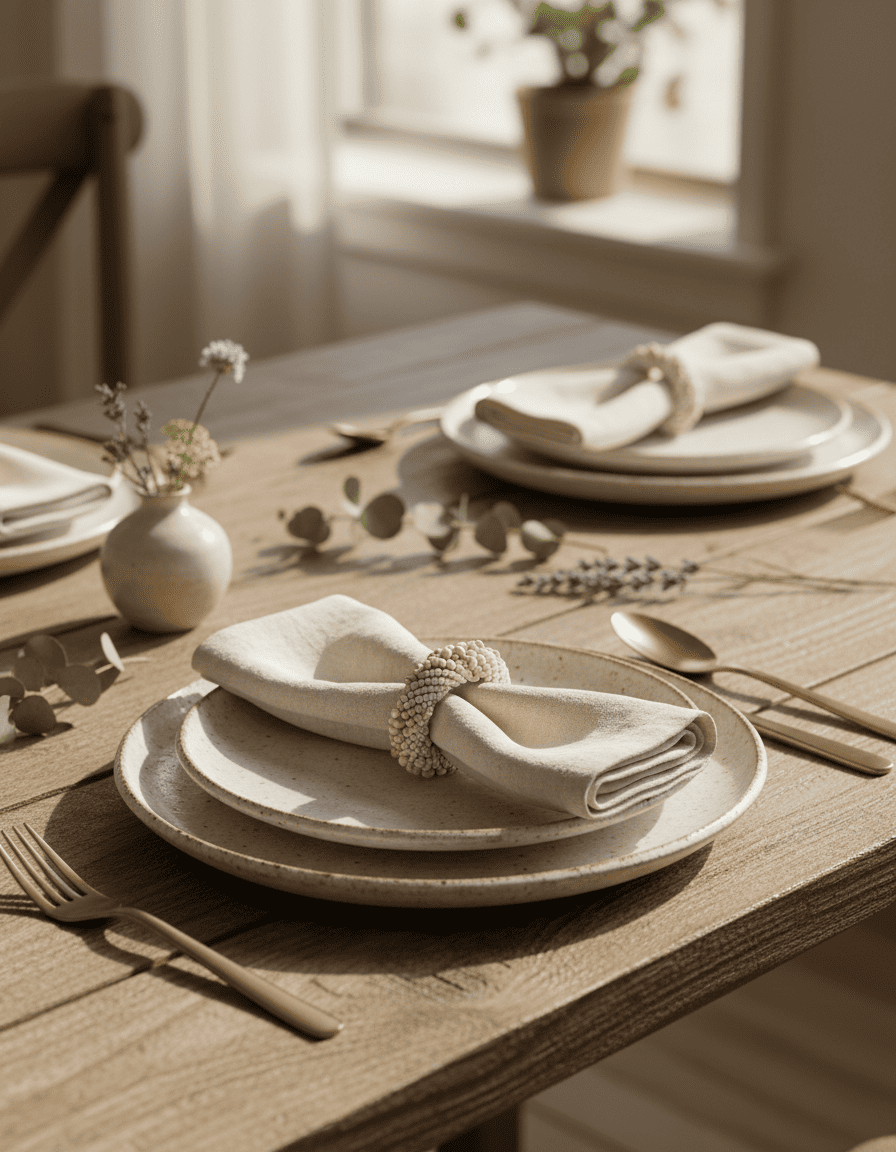 ANKASCHU | Kunststoffperlen | Serviettenring „Pearl“ – Weiß