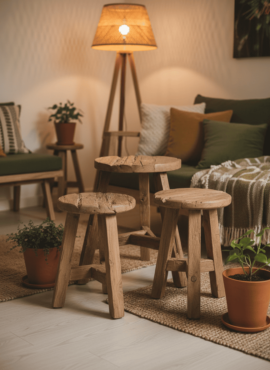 ANKASCHU | Teakholz | Hocker „Yatai“ – Natur