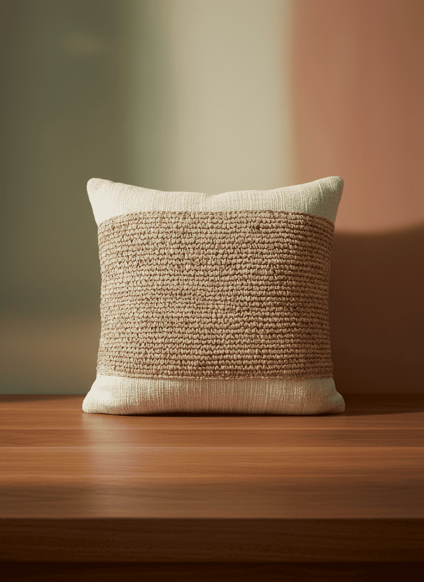 ANKASCHU | Raffia | Kissenbezug „Stempel“ – Natur