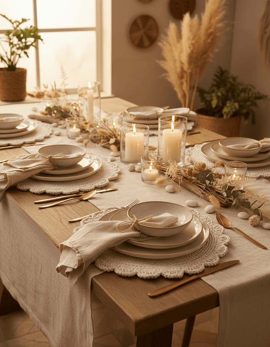 ANKASCHU | Makramee | Tischset „Hochzeit“ – Natur