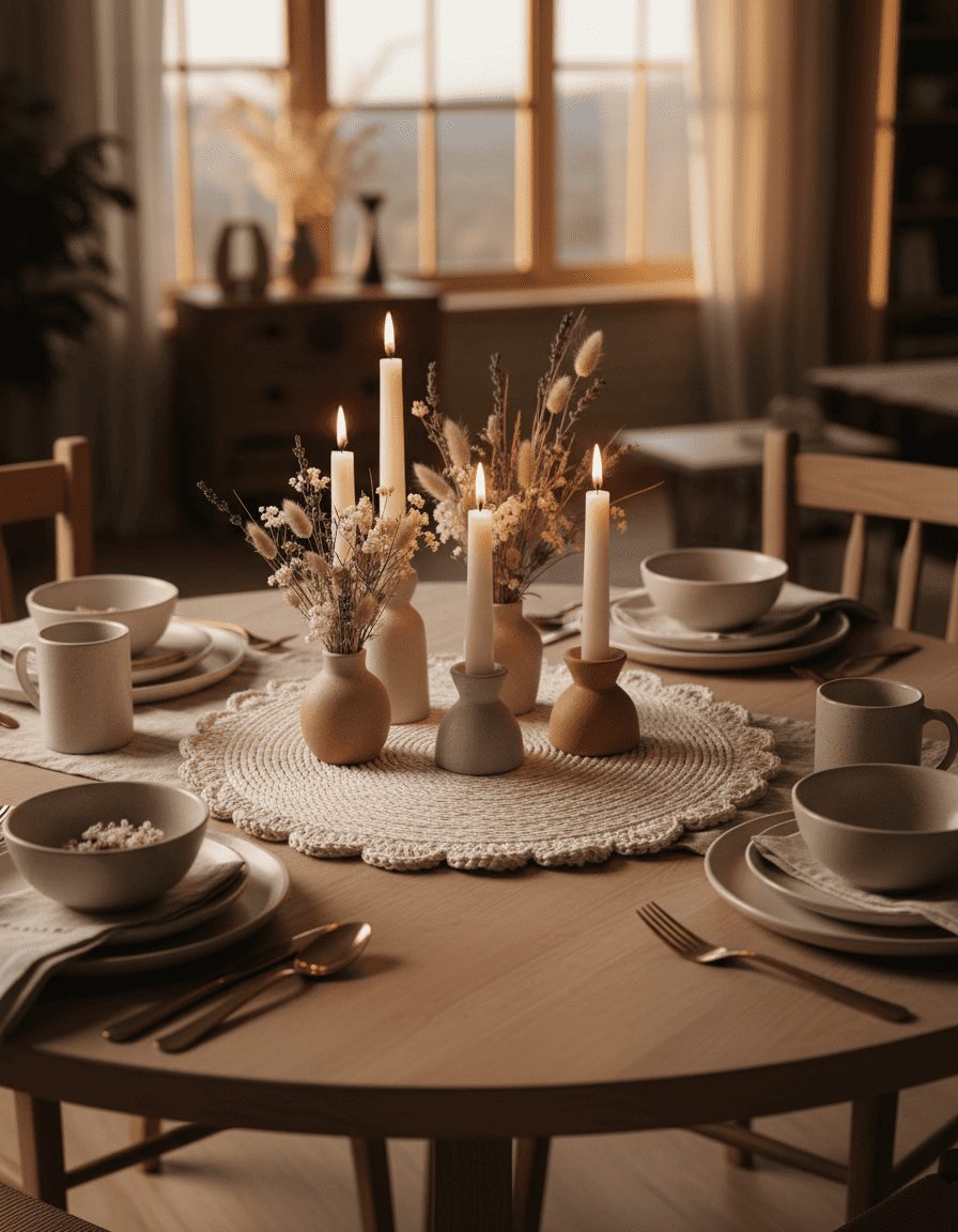 ANKASCHU | Makramee | Tischset „Hochzeit“ – Natur