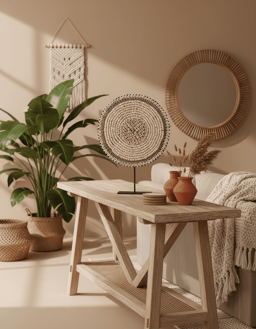 ANKASCHU | Natürliche Muscheln | Muschel „Martinique“ auf Ständer – Naturweiß