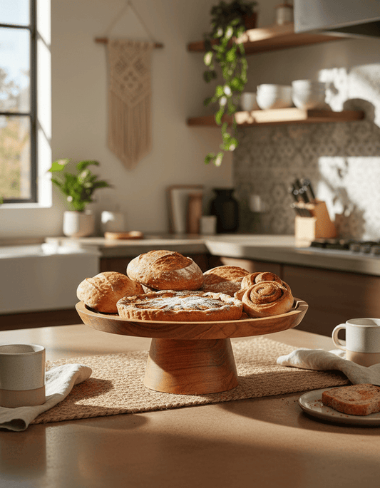 ANKASCHU | Teakholz | Kuchenständer „Root“ – Natur