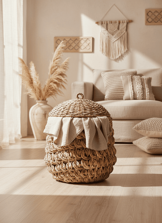 ANKASCHU | Bananenblatt | Aufbewahrungskorb „Tarajih“ – Größe M