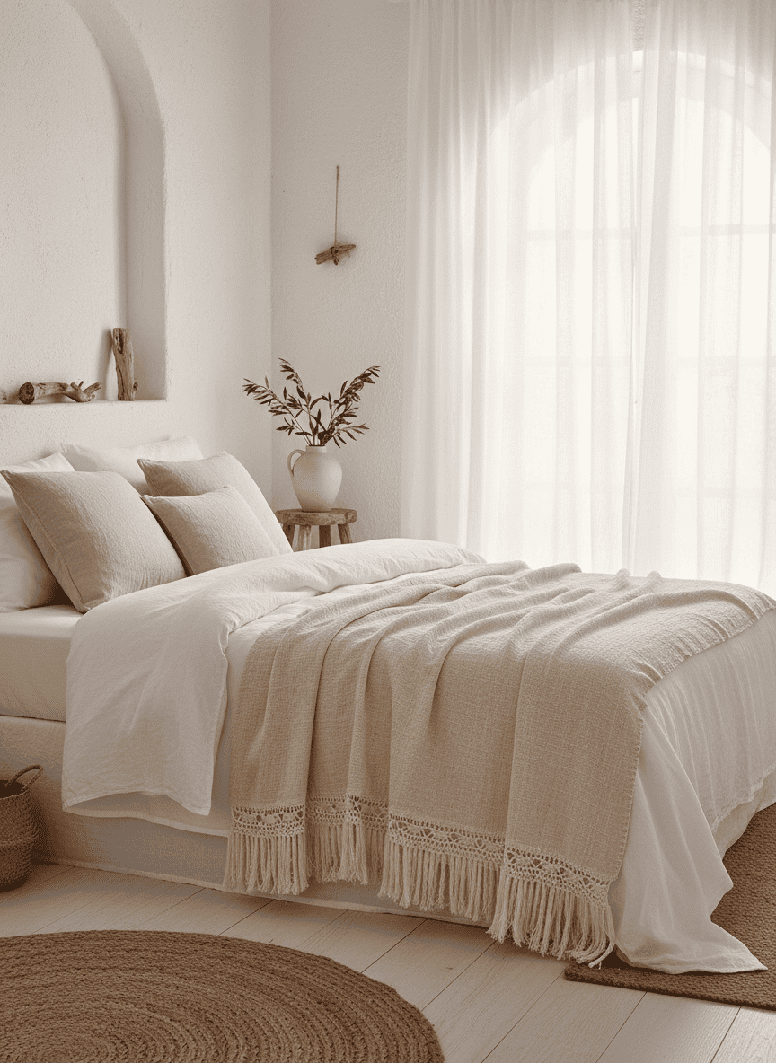 ANKASCHU | Baumwolle | Tagesdecke „Gypsy“ – Natur