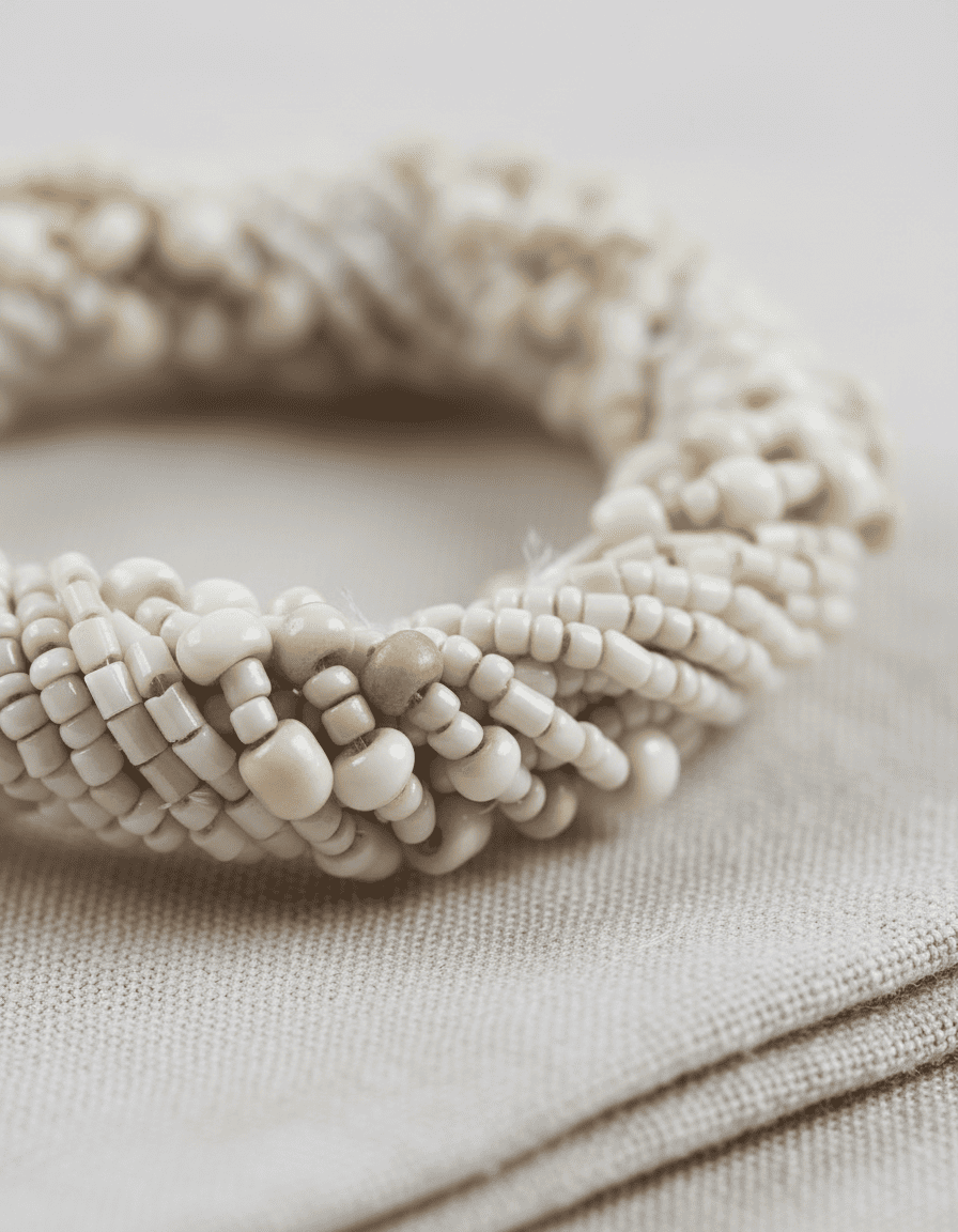 ANKASCHU | Kunststoffperlen | Serviettenring „Pearl“ – Weiß