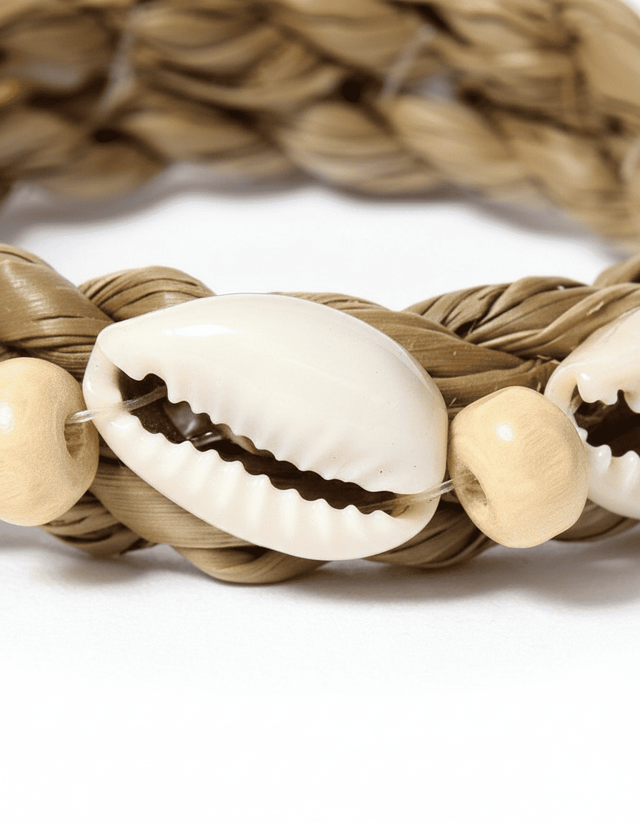 ANKASCHU | Seegras & Muschel | Serviettenring „Coast“ – Natur