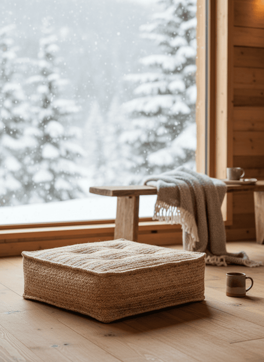 ANKASCHU | Jute | Bodenkissen „Tara“ – Natur