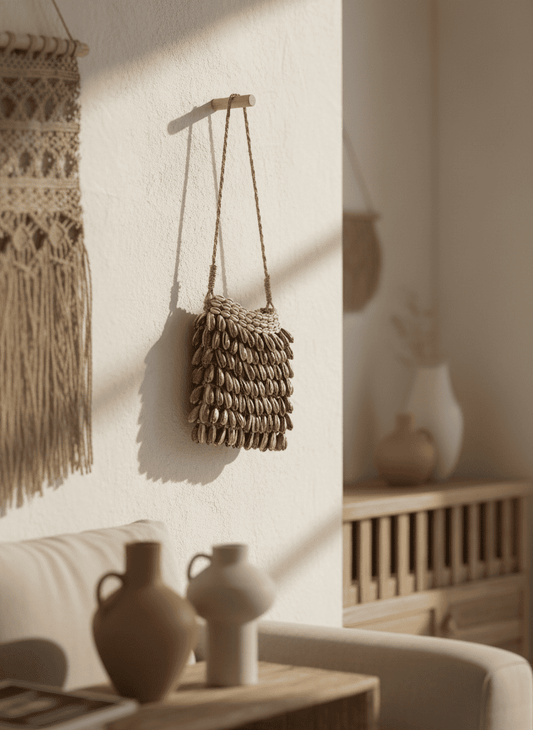 ANKASCHU | Naturmuscheln | Wanddekor „Muschelspiel“ – Natur